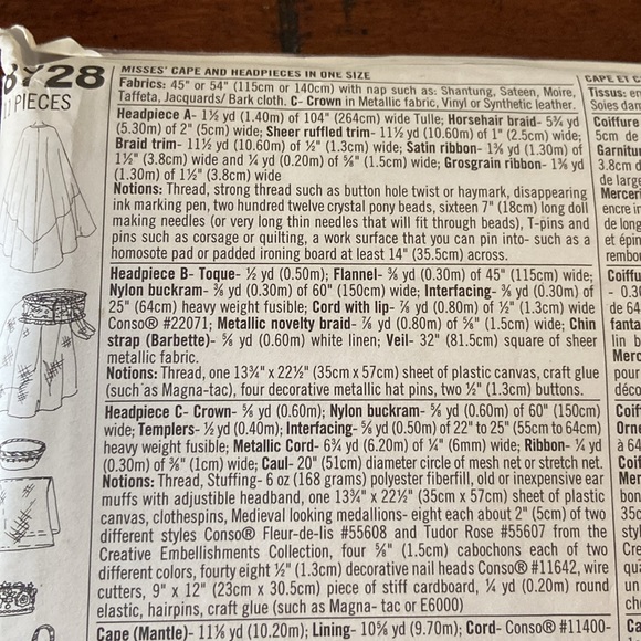 🪡 Simplicity MISSES MEDIEVAL Costumes Sewing Pattern 8728 - Picture 3 of 4